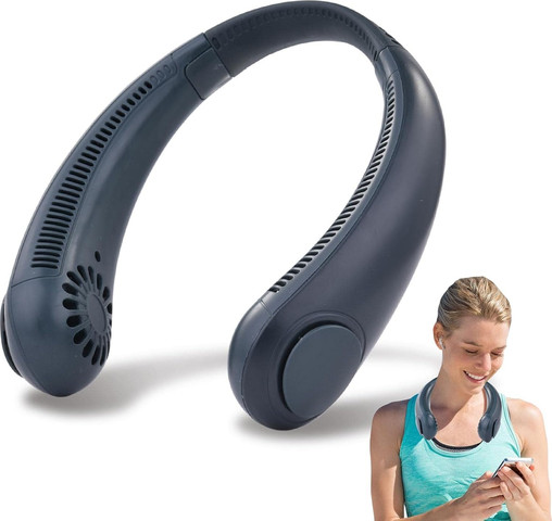 מאוורר צוואר נייד ונטען (USB) – ללא להבים, שקט וקל צבע לבן