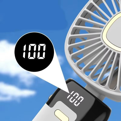 מאוורר קירור אישי נייד – 5 מהירויות, תצוגת LED ומתקן לטלפון