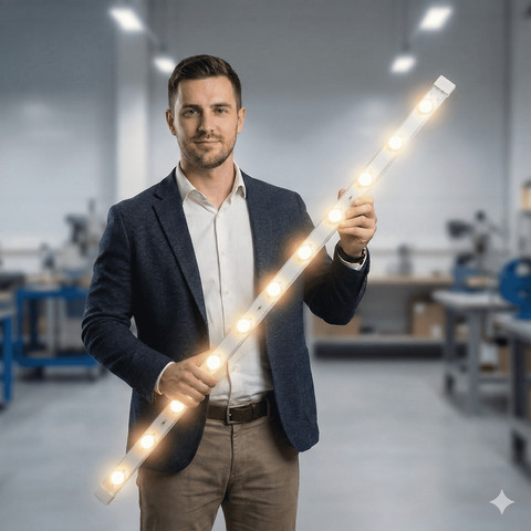 פס תאורה חכם LED אולטרה-דק (1.2 מטר) עם חיישן תנועה – 10 נורות עוצמתיות ללא צורך בקידוח
