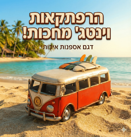 דגם ואן וינטג' ממתכת – רכב אספנות קלאסי עם גלשנים (עיצוב רטרו)