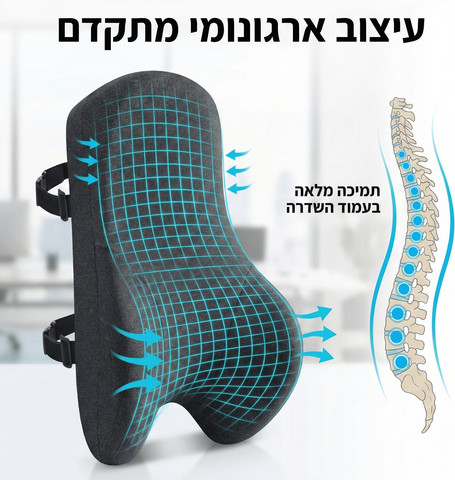 משענת ויסקו אורטופדית לתמיכה מלאה בגב-ErgoSpine