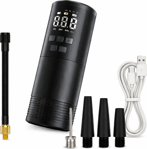 משאבת אוויר ניידת לרכב, קומפרסור דיגיטלי + Power Bank