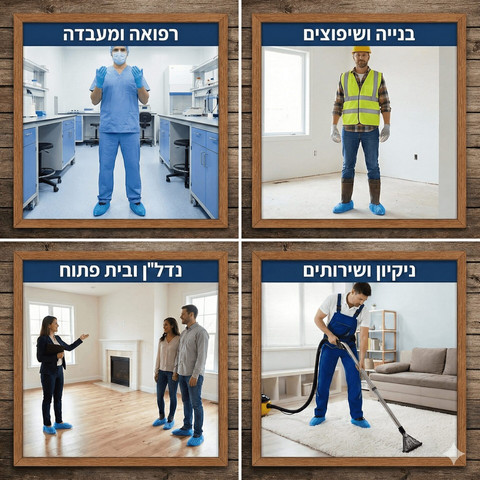 כיסוי נעליים מבד חד פעמי (ערדליים) – מארז חיסכון 50 זוגות צבע אפור