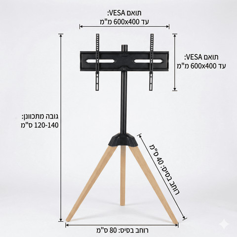 מעמד חצובה רצפתי מעוצב לטלוויזיה ("32-"65) – דגם Nordic-T1