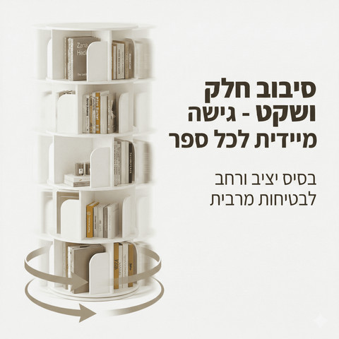 ספריית ספרים מסתובבת 360° – 5 קומות