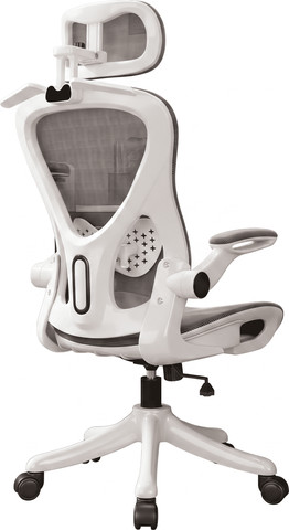 כיסא משרדי ארגונומי FLOW 922 , ידיות מתקפלות וחיסכון במקום צבע לבן