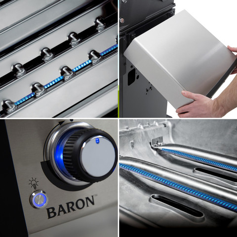 Baron 420  גריל גז איכותי 4 מבערים 40,000 BTU + מתנה! מבית המותג הקנדי Broil King