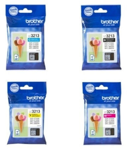 סט ראשי דיו מקורי Brother LC3213