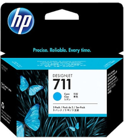 דיו כחול מקורי HP CZ134A 711 מכיל 3 יחידות 29 מ"ל