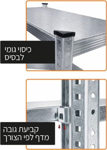 כוננית מתכת 5 מדפים - מגולוון | מבית רוזנפלד