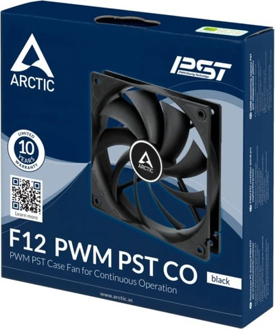 מאורר מארז ARCTIC F12 PWM PST CO צבע שחור 12 ס"מ
