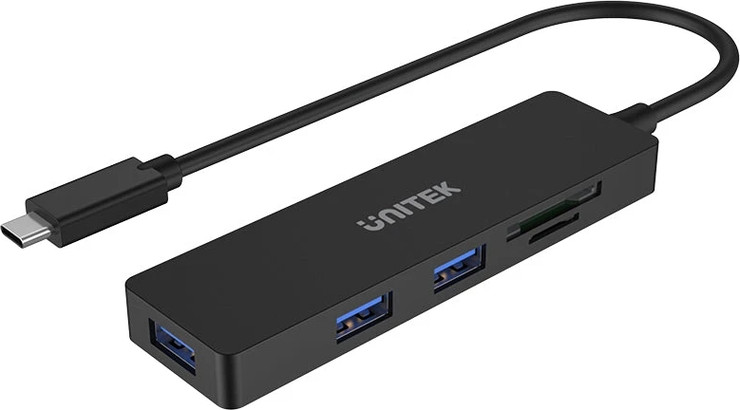 Unitek uHUB Q4+ 5-in-1 USB-C Hub with Dual Card Reader H1108B