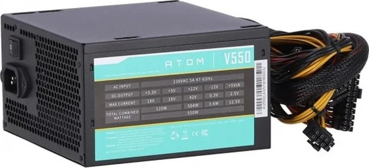ספק כוח Antec Atom V550 12 ס”מ צבע שחור