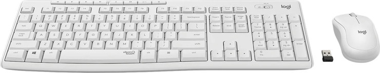 סט מקלדת ועכבר אלחוטיים Logitech KB MK295 Silent Wireless Combo White