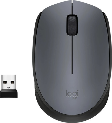 עכבר אלחוטי Logitech Mouse M170 Wireless בצבע אפור