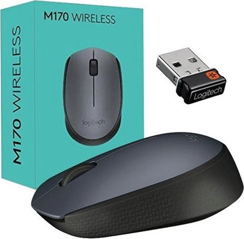 עכבר אלחוטי Logitech Mouse M170 Wireless בצבע אפור