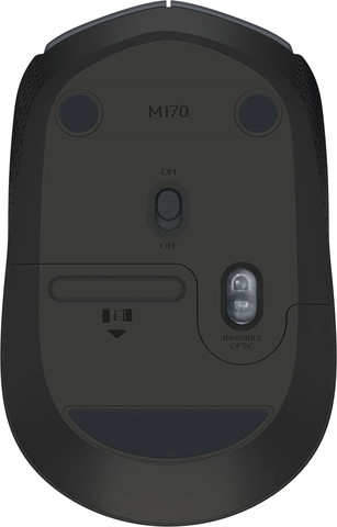 עכבר אלחוטי Logitech Mouse M170 Wireless בצבע אפור
