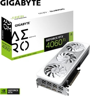 כרטיס מסך Gigabyte GeForce RTX 4060Ti GV-N406TAERO OC-8GD בצבע שחור