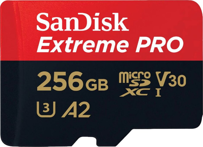 כרטיס זיכרון SanDisk Extreme A2 MicroSDXC - דגם SDSQXAV-256G-GN6MN - נפח 256GB