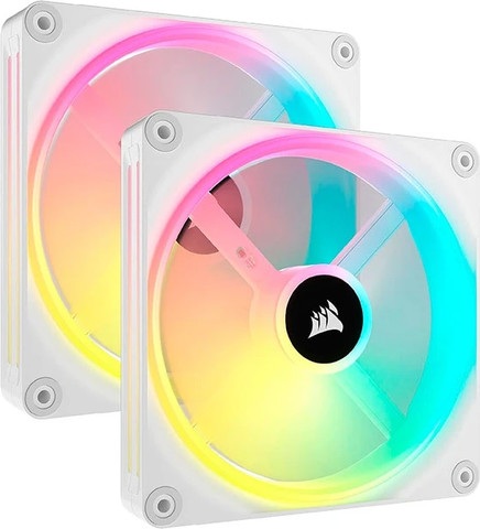 מאווררים Corsair iCUE LINK QX140 RGB 140mm PWM White Fans x2 Starter Kit CO-9051008-WW