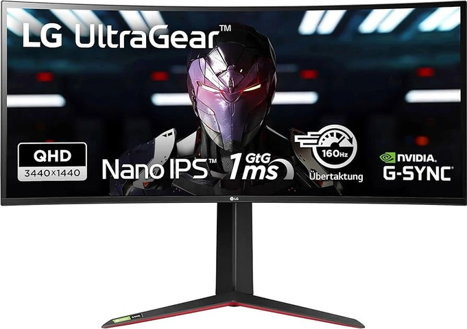 מסך מחשב LG 34" UWQHD 160Hz 1ms IPS Gaming Curved Monitor 34GN850P-B