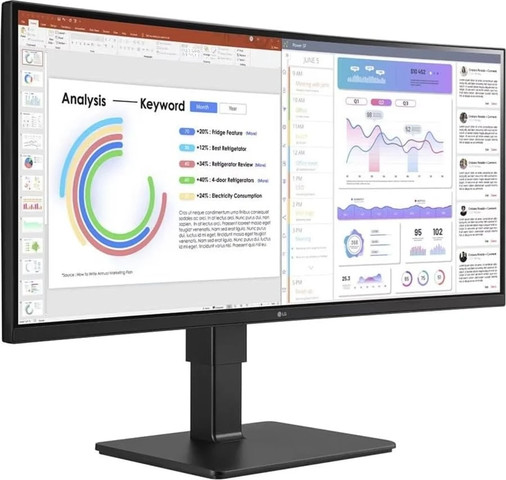 מסך מחשב LG 34" WQHD 60Hz 5ms USB-C PD90W IPS Monitor 34BQ77QB-B