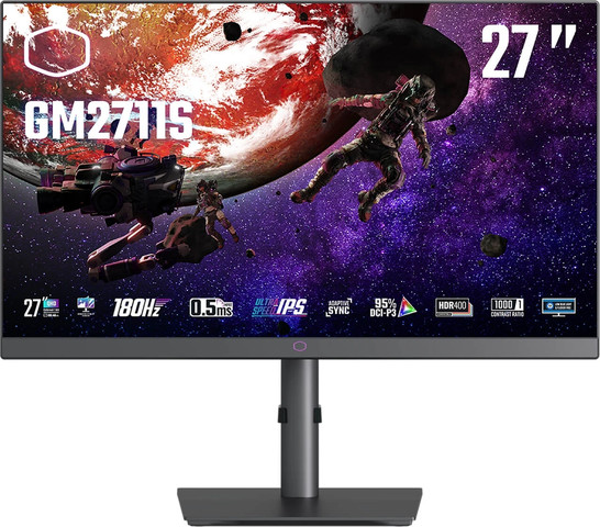 מסך Cooler Master 27" GM2711S 2K 180Hz 0.5ms IPS Gaming Monitor CMI-GM2711S