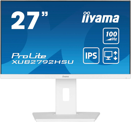 מסך מחשב IIYAMA 27" ProLite FHD 100Hz 0.4ms IPS Monitor White XUB2792HSU-W6