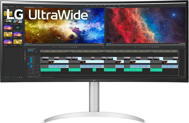 מסך מחשב קעור LG 37.5" UltraWide IPS QHD 75Hz 5ms 2300R 38BQ85C-W בצבע שחור