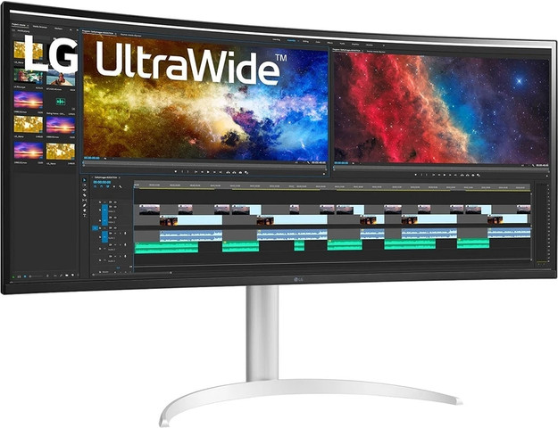 מסך מחשב קעור LG 37.5" UltraWide IPS QHD 75Hz 5ms 2300R 38BQ85C-W בצבע שחור