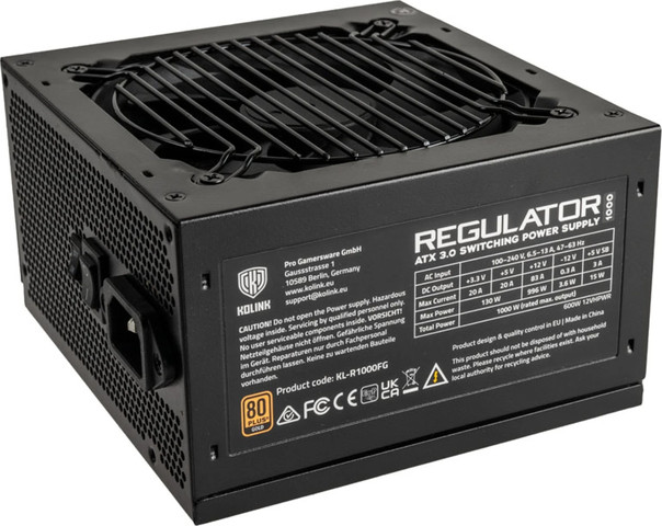 ספק כוח Kolink PSU Regulator 1000W (ATX 3.0) 80 PLUS Gold KL-R1000FG