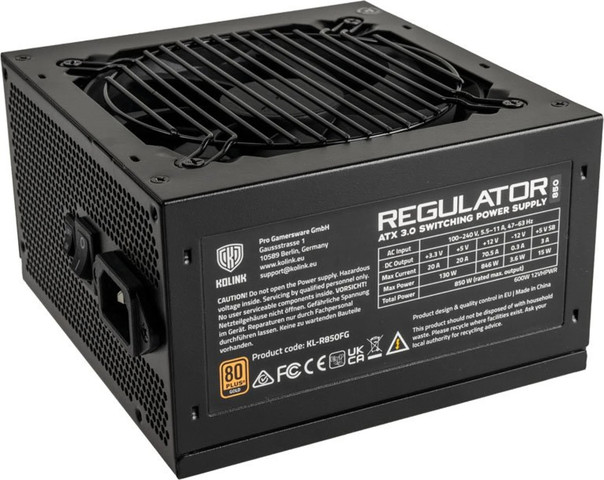 ספק כוח Kolink PSU Regulator 850W (ATX 3.0) 80 PLUS Gold KL-R850FG