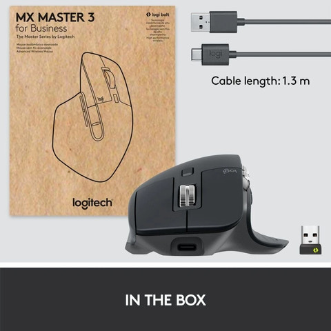 עכבר אלחוטי Logitech Mouse MX Master 3S Business - Graphite
