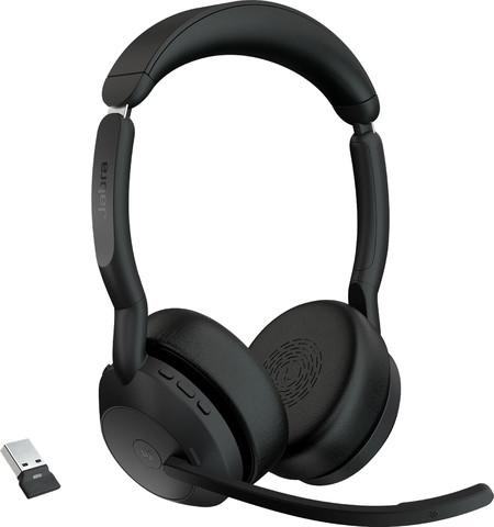 אוזניות קשת אלחוטיות עם מיקרופון מובנה Jabra Evolve2 55 MS USB-A Stereo