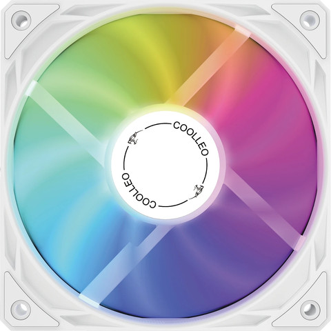מאוורר Coolleo 120mm FDB 1600RPM ARGB בצבע לבן