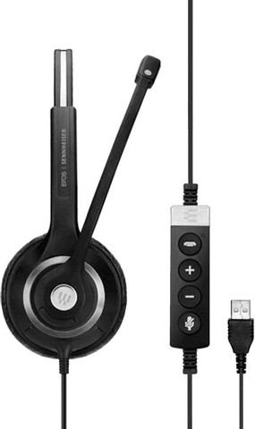 אוזניות חוטיות SENNHEISER Impact SC 260 USB MS II בצבע שחור