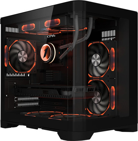 מארז מחשב 1StPlayer UV5 3X ARGB עם מרכז שליטה ושלט בצבע שחור