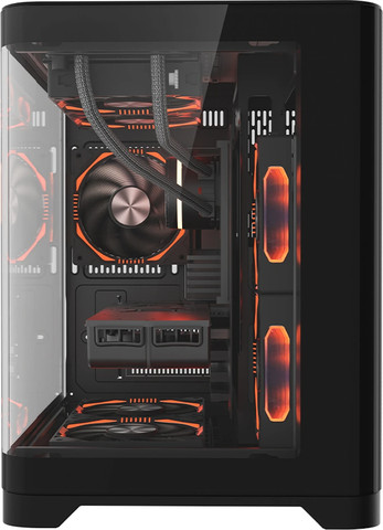 מארז מחשב 1StPlayer UV5 3X ARGB עם מרכז שליטה ושלט בצבע שחור