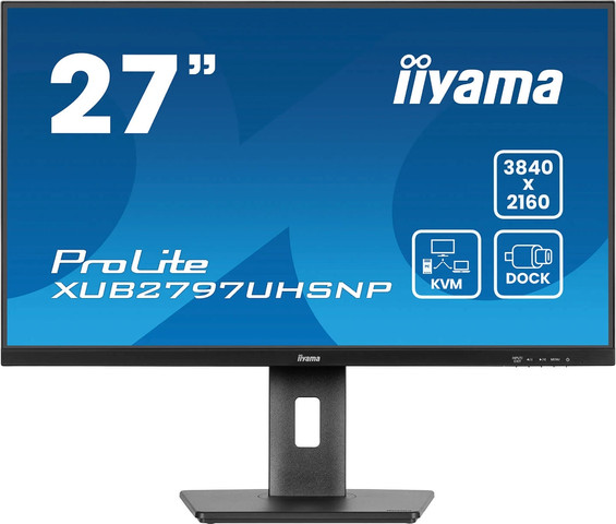 מסך מחשב  IIYAMA 27" ProLite 4K 60Hz 4ms USB-C PD96W IPS Monitor XUB2797UHSNP-B1