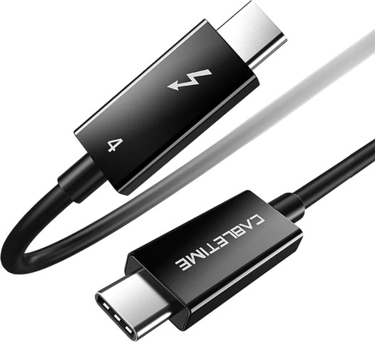כבל CABLETIME Thunderbolt 4 8K/60Hz 40Gbps 100W 1.8m