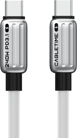 כבל CABLETIME USB-C 240W Charging Cable 2m - White