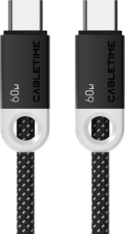 כבל CABLETIME USB-C 60W Charging Cable 0.5m - Black