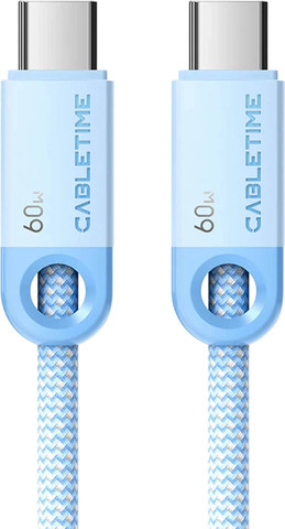כבל CABLETIME USB-C 60W Charging Cable 2m - Blue