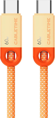 כבל טעינה CABLETIME USB-C 60W 2m - Orange