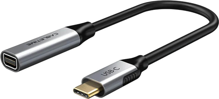 מתאם CABLETIME USB Type C to Mini DP 1.2 (F) 4K/60Hz 0.2m
