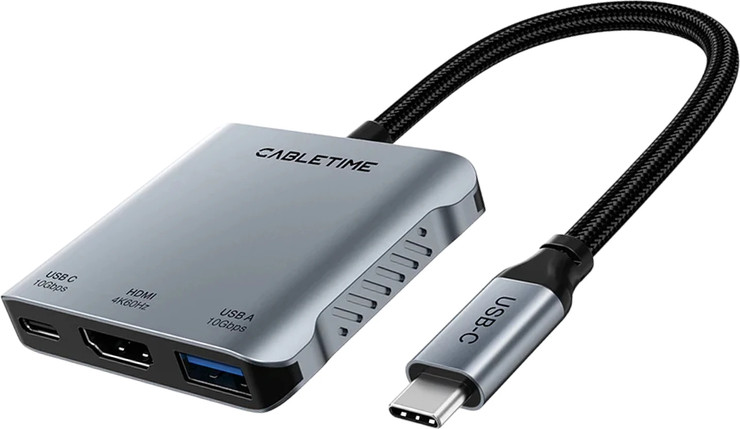רכזת CABLETIME 5-in-1 USB-C with PD140W Hub
