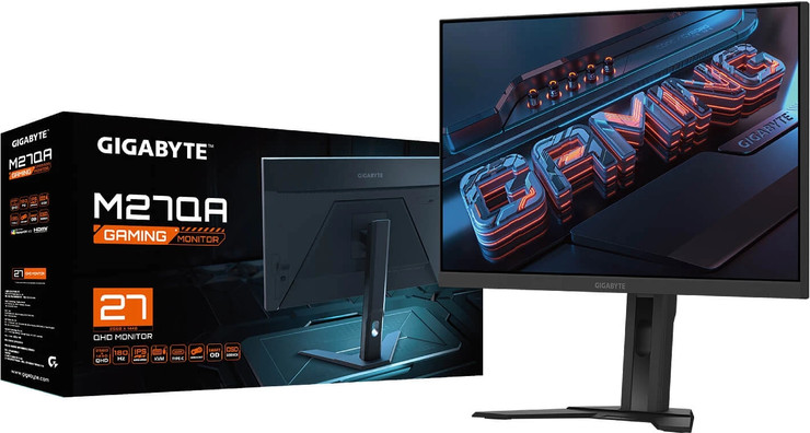 מסך מחשב לגיימינג Gigabyte 27" M27QA IPS QHD 180Hz 1ms בצבע שחור