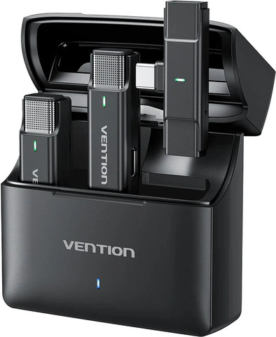 מיקרופון אלחוטי Clip-On דש עם מקלט USB-C Vention 48KHz NCAB0