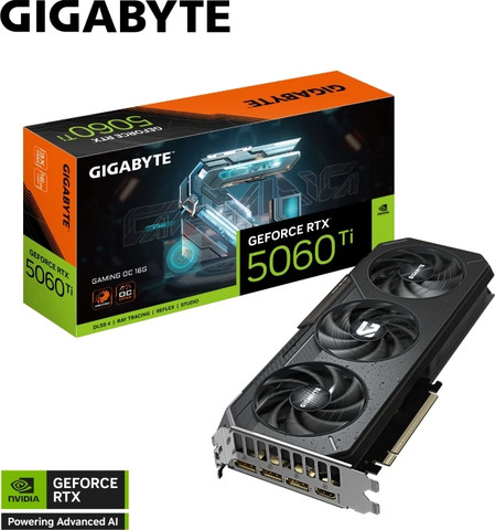 כרטיס מסך Gigabyte RTX 5060 Ti GV-N506TGAMING OC-16GD בצבע שחור