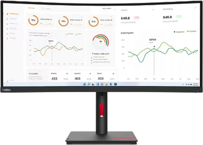 מסך מחשב Lenovo ThinkVision T34w-30 34 בצבע שחור 63D4GAT1IS